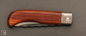  Couteau " Le Bugiste " prunier par Frédéric Maschio - Lame guillochée