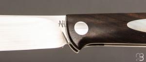   Couteau " Burpee XL" lock back custom par Frédéric Collin - Grenadille et lame en RWL34