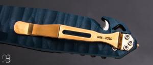 Couteau pliant C.A.C. " MN400 Tradition " Marine Nationale - PA6 FV bleu profond