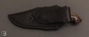 Couteau " CROM " custom Semi intégral fixe de Samuel Lurquin - Érable ondé