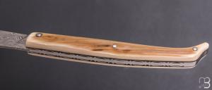  Couteau " Chiloé" pliant de Robin Forissier - Ivoire de mammouth et Damasteel
