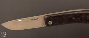   Couteau  " Le Dodu  " à cran plat par Frédéric Maschio - Micarta jute et C130