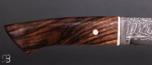     Couteau Droit par Jean Paul Sire - Noyer et Damas multi-barreaux