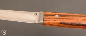 Couteau Droit bocotte et lame forme tanto forgée acier C130 de Jean Paul Sire
