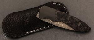    Couteau  "  Duc9  " custom par Nicolas Kowal - Fibre de carbone et la en Damasteel® Aegir