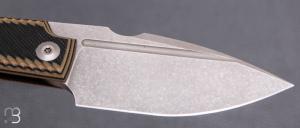  Couteau " Elementak " de GTKnives - Thomas Gony - G10 Black / Tan / Khaki et RWL34 stonewash
