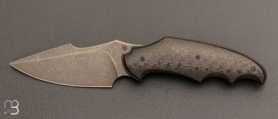   Couteau "Front-flipper custom " par Fabrice Delbart - Fibre de carbone et RWL34