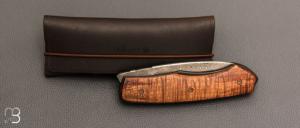   Couteau " Front-flipper custom " par Fabrice Delbart - Forge Celtique - Koa et damas