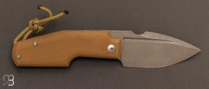 Couteau " Elementak " de GTKnives - Thomas Gony - G10 tan et RWL-34 stonewash