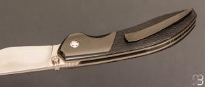 Couteau  "  Ghost " custom de Stéphane Sagric - Fibre de carbone et Zirconium