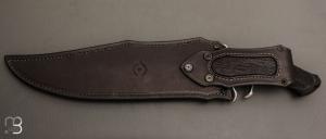  Couteau " Grand Fighter Sub hilt  " de Samuel Lurquin - Damas et G10 gravé par S. Raoux