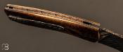 Couteau " Gyr " front flipper custom - Cerf ambré et damas twist par Tim Bernard