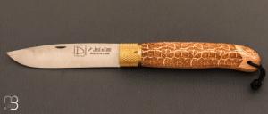   Couteau de poche Jos Da Cruz " Dcal collection " en bois de htre - Modle "TORTUE"
