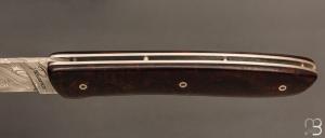  Couteau de poche pliant L08 damas manche bois de fer par Perceval