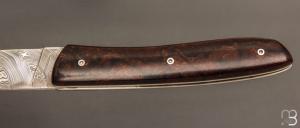  Couteau de poche pliant L08 damas manche bois de fer par Perceval