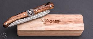       Couteau " Laguiole 12cm mitre centrale " par Laguiole en Aubrac - Bois d'aubrac et lame damas
