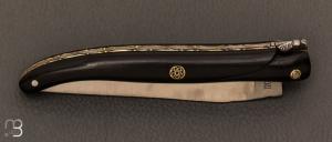   Couteau Laguiole en Aubrac 12 cm - Ebène plein manche