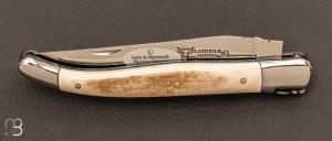 Couteau Laguiole en Aubrac 12 cm manche en ivoire de mammouth