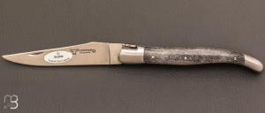 Couteau Laguiole en Aubrac Erable ond noir bross - Acier 12c27 mat