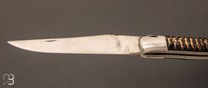 Couteau  "  Laguiole " custom de David Dauvillaire - Manche en rafle de maïs