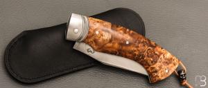  Couteau " Le 45 " Cran forcé par Mickaël Moing - Loupe d 'aulne et XC100