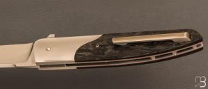    Couteau " Le City " custom pliant par J.P Martin - Fibre de carbone et RWL34