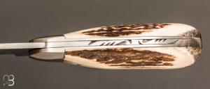   Couteau " Le Manu " par La Bonne Trempe - Bois de cerf et 14c28