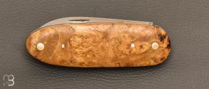 Couteau " Le Manu " par La Bonne Trempe - Loupe d'acacia et 14c28