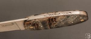   Couteau " Le Manu " par La Bonne Trempe - Loupe de peuplier et 14c28