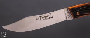   Couteau Le Thiers 13CM par Cognet -  Os cerfé et 14c28N