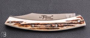  Couteau Le Thiers 11CM par Cognet -  Bois de cerf Sambar