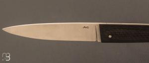 Couteau " Le Lombard " par Adrien Giovaninetti - Fibre de carbone et lame 14c28N