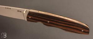 Couteau  "  Liner Lock  "  de Philippe Ricard - Ébène du Mozambique et RWL-34