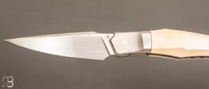   Couteau  "  Liner-lock custom " de Berthelemy Gabriel - La Forge Agab - Ivoire de mammouth et RWL34