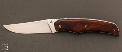 Couteau " Liner Lock " par Le Kanif - Bois de fer et lame en 14c28n