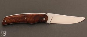 Couteau " Liner Lock " par Le Kanif - Bois de fer et lame en 14c28n