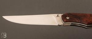 Couteau " Liner Lock " par Le Kanif - Bois de fer et lame en 14c28n