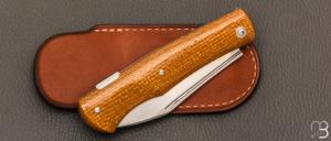    Couteau  "  Lock Back " custom par Laurent Gaillard - Micarta et 14c28N