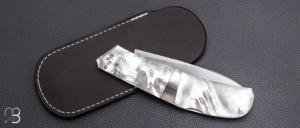      Couteau " Lock-back" custom pliant par Mathis Poujol - Nacre et RWL34