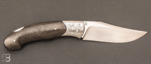   Couteau  "  Lock-back " par Grégory Picard - Fibre de carbone et lame en S45Vn
