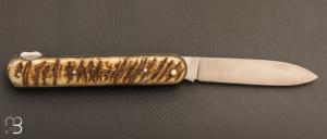 Couteau  " Lock-back " par La Bonne Trempe - Corne de bélier