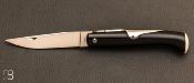 10 cm Buffalo horn and warthog ivory Chasseur knife by J. Mongin