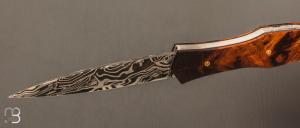  Couteau " Magna Pinna " fait main par Laraud Blade  - Bois de fer et damas torsadé