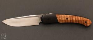 Couteau " Merops S-Lock "  par Olivier Lamy - Skua Coutellerie - Erable/Fatcarbon et lame en Magnacut