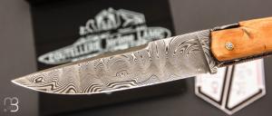    Couteau " Nayole 12 CM Bi-matière " de Jérôme Lamic - ivoire de mammouth/carbone