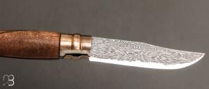  Couteau " OPI N°09 " custom par Anthony Brochier - Damas  Sandwich mosaïque et noyer