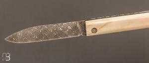 Couteau " L'Olonnois " de L'atelier du capitaine - Ivoire de phacochère et damas