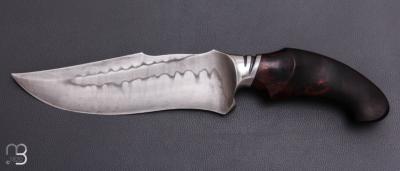    Couteau " Onca " de Samuel Lurquin - Bois de fer d'Arizona et lame damas