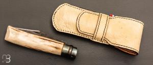  Couteau " Opinel N°09 " custom bois de cerf sambar par Laurent Gaillard