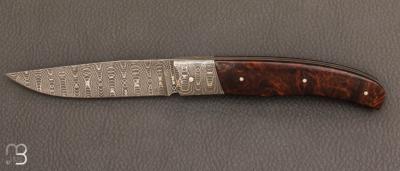 Couteau  "  P45 custom " bois de fer et damas par Alain & Joris Chomilier